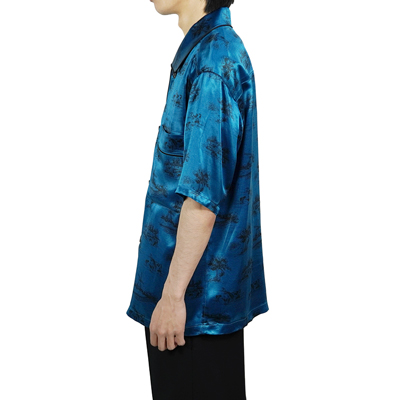 MATSUFUJI [ "DAYDREAM" Printed Short-Sleeve Shirt ] BLUE