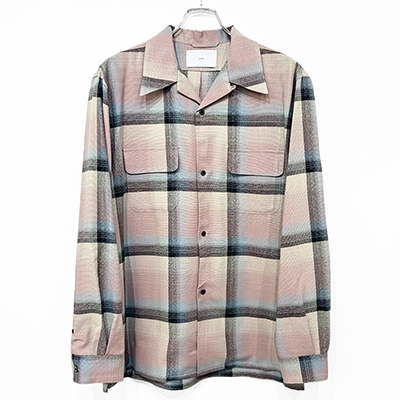 SUGARHILL [ RAYON OMBRE PLAID OPEN COLLAR BLOUSE ] PINK OMBRE