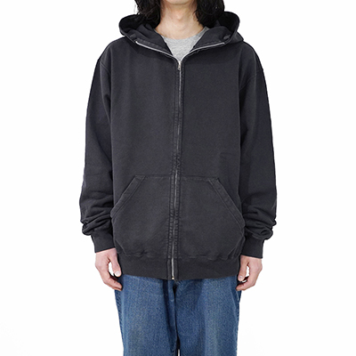 UNUSED [ US2302 (Overdyed zip-up hoodie) ] FADE BLACK