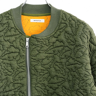 MATSUFUJI [ Leaves quilted Jacquard Jacket ] OLIVE