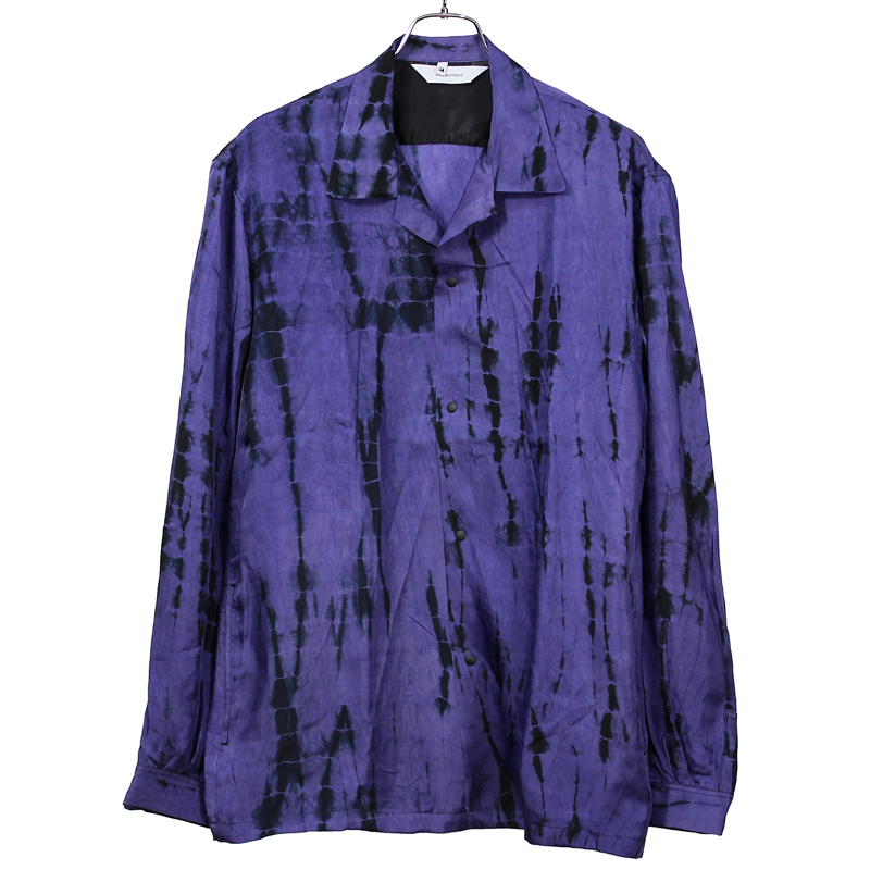 Sasquatchfabrix. [ ORIENTAL TIE DYE OPEN COLLAR SHIRT ] BLACK 