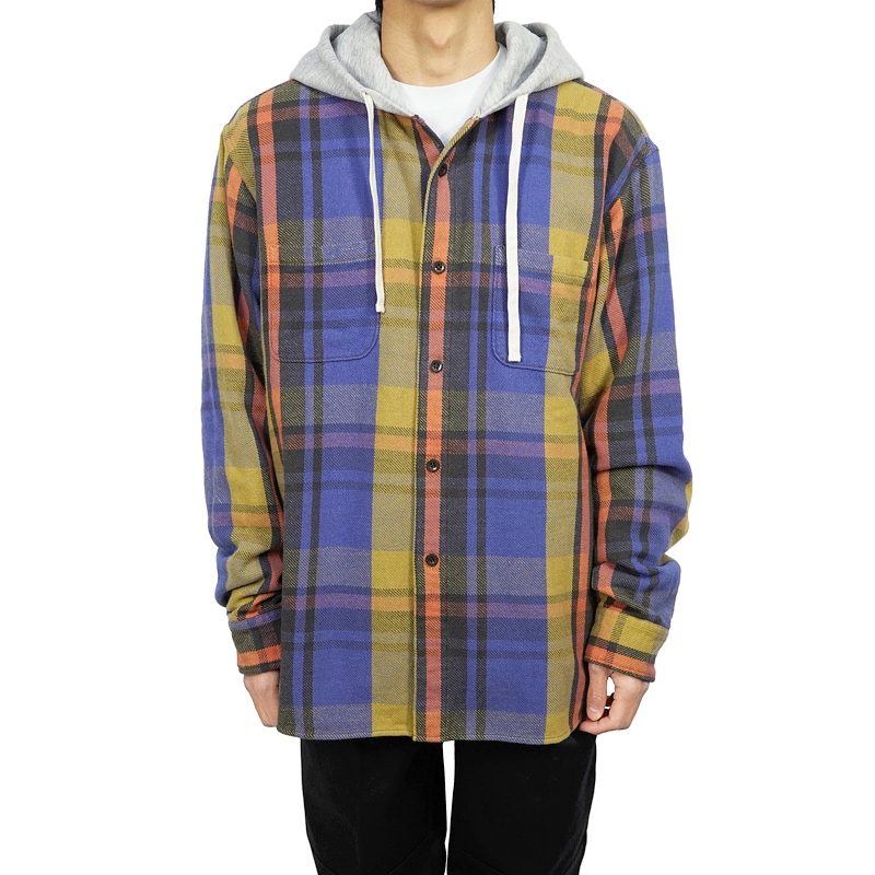 UNUSED　アンユーズド　hood check shirt. 　US1855