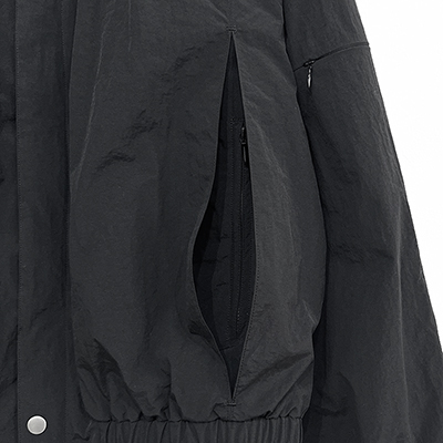 MATSUFUJI [ Stand Collar Nylon Jacket ] BLACK