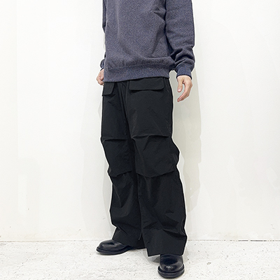 MATSUFUJI [ Cargo Pocket Nylon Wide Trousers ] BLACK