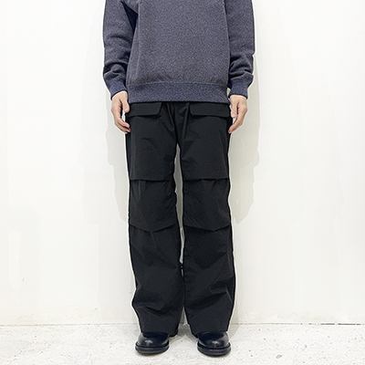 MATSUFUJI [ Cargo Pocket Nylon Wide Trousers ] BLACK