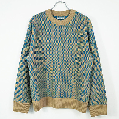 MATSUFUJI [ Raven Pattern Crew Neck Knit ] BGE×BLU