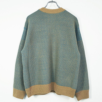 MATSUFUJI [ Raven Pattern Crew Neck Knit ] BGE×BLU