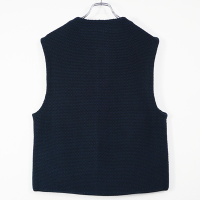 MATSUFUJI [ Raven Pattern Knit Vest ] BLK×NVY