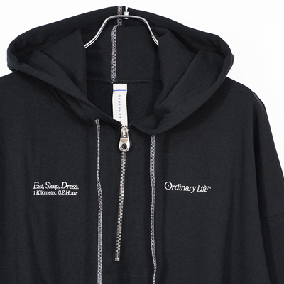 SHINYAKOZUKA [ ORDINALY ZIP HOODIE ] BLACK