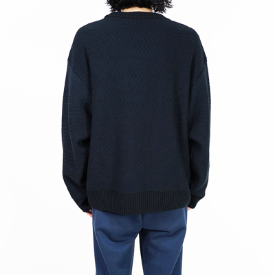 MATSUFUJI [ Raven Pattern Crew Neck Knit ] BLK×NVY