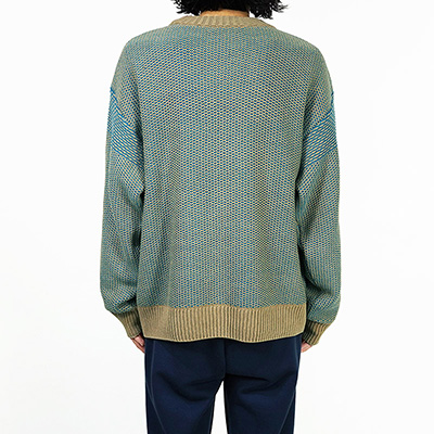 MATSUFUJI [ Raven Pattern Crew Neck Knit ] BGE×BLU