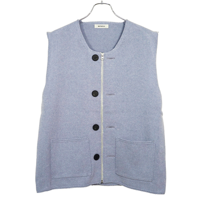 MATSUFUJI [ Modified Farmers Knit Vest ] BLUE