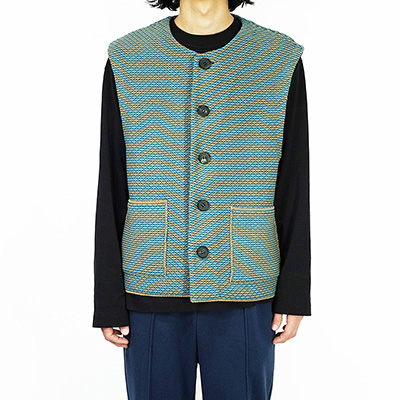 MATSUFUJI [ Raven Pattern Knit Vest ] BGE×BLU