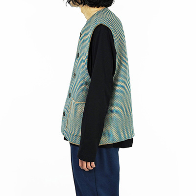 MATSUFUJI [ Raven Pattern Knit Vest ] BGE×BLU