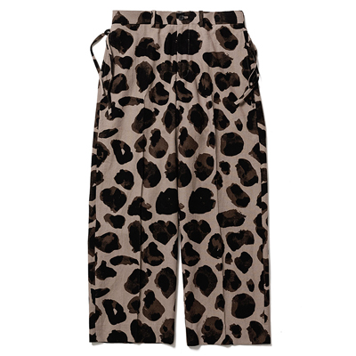 Sasquatchfabrix. [ ANIMAL PATTERN LINEN SLACKS ] BROWN