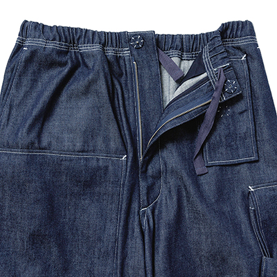 Sasquatchfabrix. [ UTILITY FULL FLAP DENIM PANTS ] INDIGO NAVY