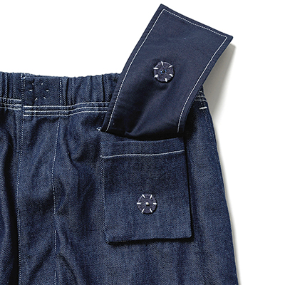 Sasquatchfabrix. [ UTILITY FULL FLAP DENIM PANTS ] INDIGO NAVY