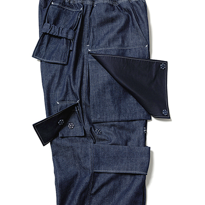 Sasquatchfabrix. [ UTILITY FULL FLAP DENIM PANTS ] INDIGO NAVY