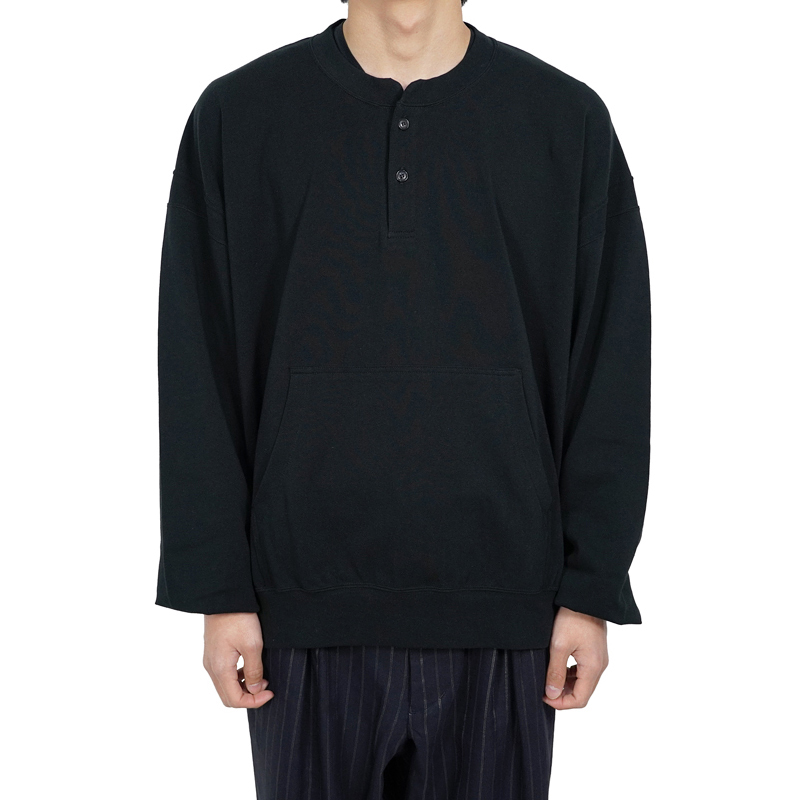 MATSUFUJI [ Henry Neck Sweat Shirt ] BLACK