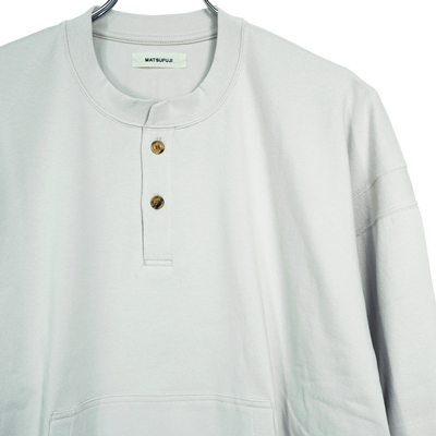 MATSUFUJI [ Henry Neck Sweat Shirt ] L.GRAY