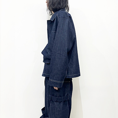 Sasquatchfabrix. [ UTILITY FULL FLAP DENIM JACKET ] INDIGO NAVY