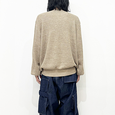 Sasquatchfabrix. [ CALLIGRAPHIC “LOVE & PEACE” KNIT ] BEIGE