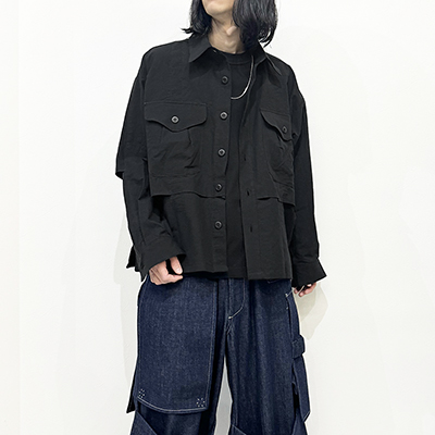 Sasquatchfabrix. [ UTILITY VENTILATION SHIRT ] BLACK