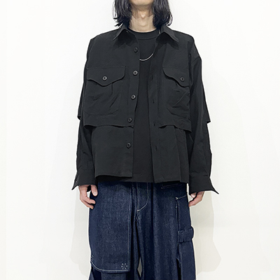 Sasquatchfabrix. [ UTILITY VENTILATION SHIRT ] BLACK