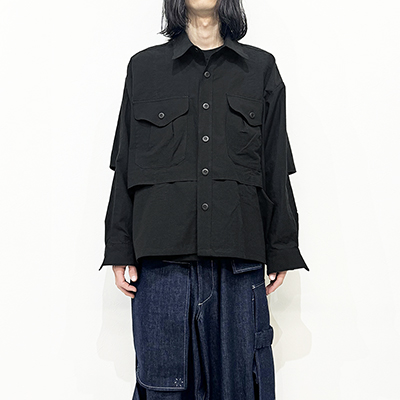 Sasquatchfabrix. [ UTILITY VENTILATION SHIRT ] BLACK