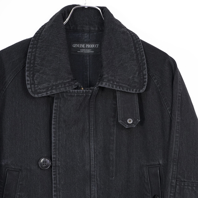 ESSAY [ CINEMA DENIM COAT (C-1) ] BLACK DENIM