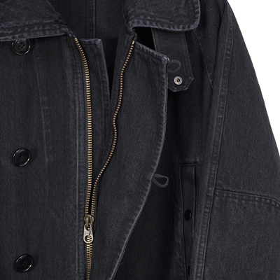 ESSAY [ CINEMA DENIM COAT (C-1) ] BLACK DENIM