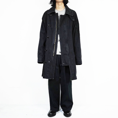 ESSAY [ CINEMA DENIM COAT (C-1) ] BLACK DENIM