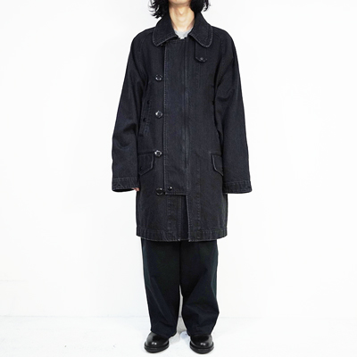 ESSAY [ CINEMA DENIM COAT (C-1) ] BLACK DENIM