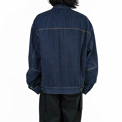 ESSAY [ FOLD COLLAR DENIM JACKET (J-1) ] INDIGO DENIM