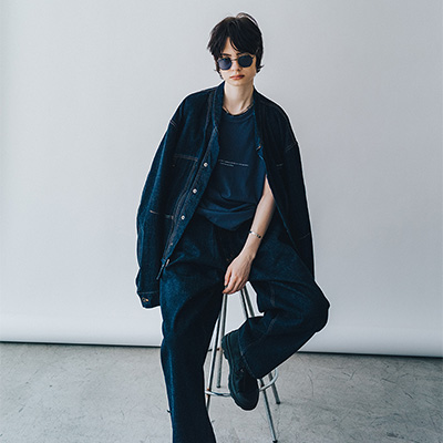 ESSAY [ FOLD COLLAR DENIM JACKET (J-1) ] INDIGO DENIM