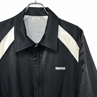 refomed [ COTTON RAYON WORK JACKET ] BLACK