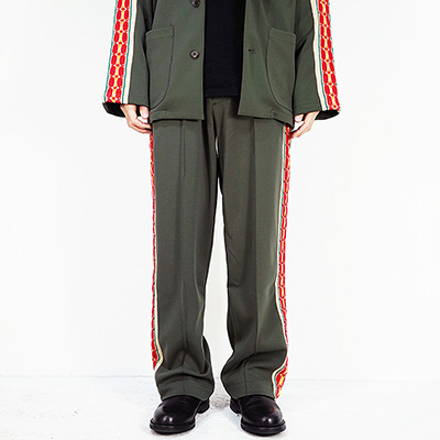 Sasquatchfabrix. [ LACE TAPE TRACK PANTS ] KHAKI