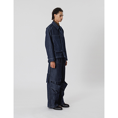 Sasquatchfabrix. [ UTILITY FULL FLAP DENIM JACKET ] INDIGO NAVY