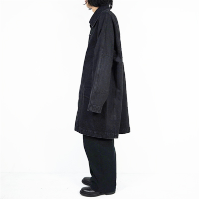 ESSAY [ CINEMA DENIM COAT (C-1) ] BLACK DENIM