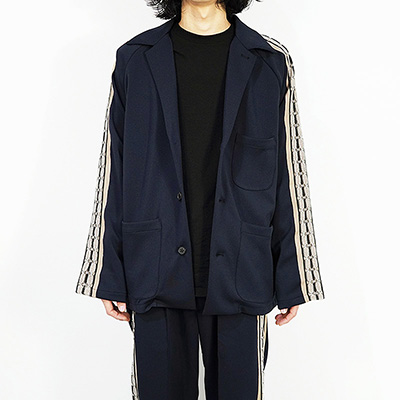 Sasquatchfabrix. [ LACE TAPE RAPEL JACKET ] NAVY