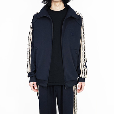 Sasquatchfabrix. [ LACE TAPE TRACK JACKET ] NAVY