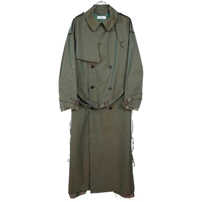 SUGARHILL [ Rawedge Lace-up Trench Coat ] KHAKI