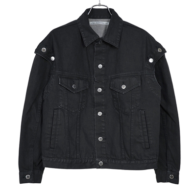 JOHN LAWRENCE SULLIVAN [ SHOULDER BUTTON JEAN JACKET ] BLACK