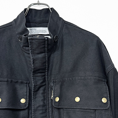 DAIRIKU [ Mole Skin Military Jacket ] Wash Black