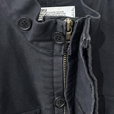 DAIRIKU [ Mole Skin Military Jacket ] Wash Black