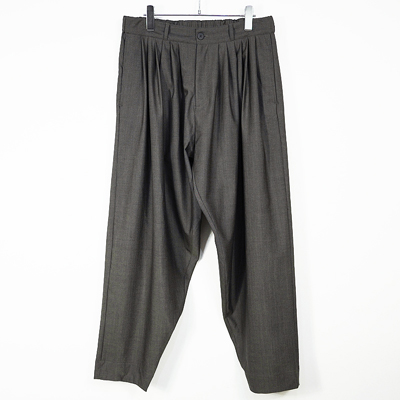 YANTOR [ Chambray Wool 6tuck Pants ] GREIGE