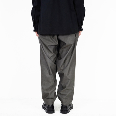 YANTOR [ Chambray Wool 6tuck Pants ] GREIGE