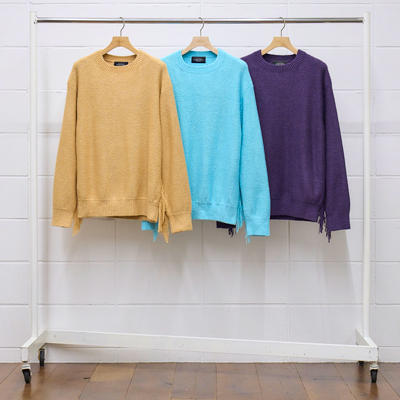 UNUSED [ US2206 (5G fringe crewneck sweater) ] PURPLE