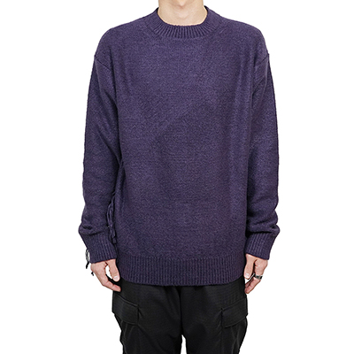 UNUSED [ US2206 (5G fringe crewneck sweater) ] PURPLE