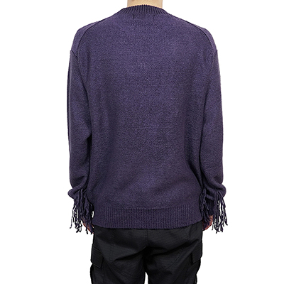 UNUSED [ US2206 (5G fringe crewneck sweater) ] PURPLE